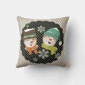 雪だるまズドッストライプツ&ホリデーピロー クッション (裏面)