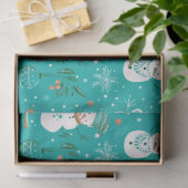 雪だるまズベリースノーフレークスグリーンクリスマス 薄葉紙 (ギフト)