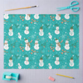 雪だるまズベリースノーフレークスグリーンクリスマス 薄葉紙 (クラフト)