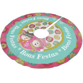 雪だるまズボースフェスタスホリデーツリースカート ブラッシュドポリエステルツリースカート (アングル)