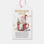 雪だるまソープ クリスマス ホットココア ホリデー ギフトタグ (正面)