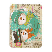 雪だるまタイポグラフィパーソナライズされたフレキシ磁石 マグネット (縦)