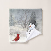 雪だるまタオルセット バスタオルセット (ウォッシュタオル)