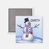 雪だるまダーティ食洗機クリスマスマグネット マグネット (正面/裏面)