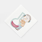 雪だるまチェック スタンダードランチョンナプキン (角)