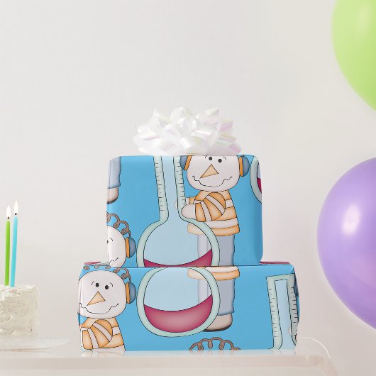 雪だるまチェック ラッピングペーパー