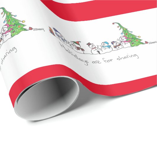 雪だるまチャットホリデイ ラッピングペーパー (ロールコーナー)