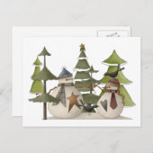 雪だるまチャット ポストカード (正面/裏面)