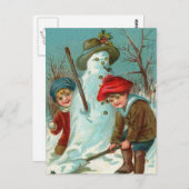 雪だるまチルドンスノホリー ポストカード (正面/裏面)
