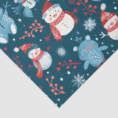 雪だるまテディベアーズスノーフレークスグリーンクリスマス 薄葉紙 (詳細)