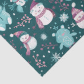 雪だるまテディベアーズスノーフレークスグリーンクリスマス 薄葉紙 (詳細)