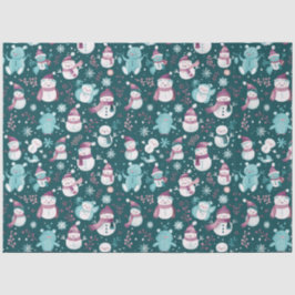 雪だるまテディベアーズスノーフレークスグリーンクリスマス 薄葉紙