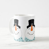 雪だるまテーマのホームデコール コーヒーマグカップ (正面左)