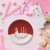 雪だるまテーマの休日 ペーパープレート (パーティー)