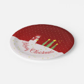 雪だるまテーマの休日 ペーパープレート (アングル)