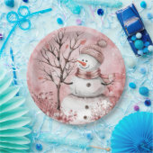 雪だるまディナープレート ペーパープレート (パーティー)