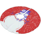 雪だるまデザイナークリスマスツリースカート – 休日 ブラッシュドポリエステルツリースカート (アングル)