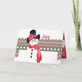 雪だるまデザイナー芸術的折り畳みホリデーカード シーズンカード (裏面)