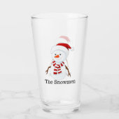 雪だるまデザイン飲料ガラス タンブラーグラス (裏面)