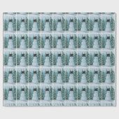 雪だるまデジ絵画タル ラッピングペーパー (フラット)