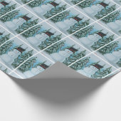 雪だるまデジ絵画タル ラッピングペーパー (角)