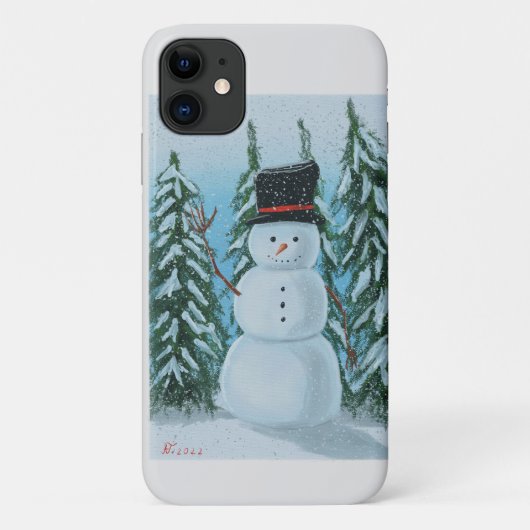 雪だるまデジ絵画タル Case-Mate iPhoneケース (裏面)