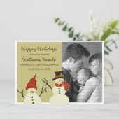 雪だるまデュオホリデーフラットカードセージ シーズンカード (スタンド正面)