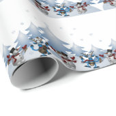 雪だるまトナカイかわいいクリスマスツリー ラッピングペーパー (ロールコーナー)