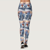 雪だるまトナカイかわいいクリスマスデザイン レギンス (裏面)