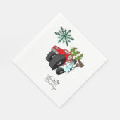 雪だるまトラックメリークリスマスツリーナプキンズ スタンダードランチョンナプキン (角)