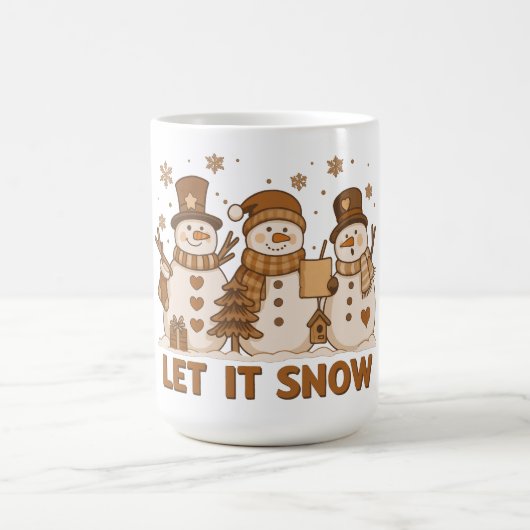 雪だるまトリオの「雪を降らせて」 コーヒーマグカップ (中央)