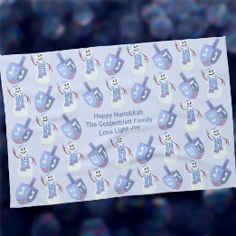 雪だるまドレイデルスハヌカーカスタムシャラカバー キッチンタオル