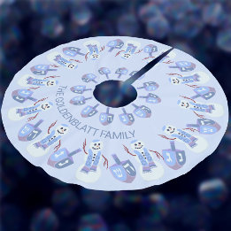 雪だるまドレディデルスハヌッカパターンクリスムカ ブラッシュドポリエステルツリースカート