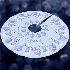 雪だるまドレディデルスハヌッカパターンクリスムカ ブラッシュドポリエステルツリースカート