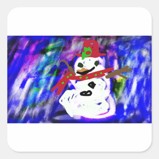 雪だるまナイトジョイ スクエアシール (正面)