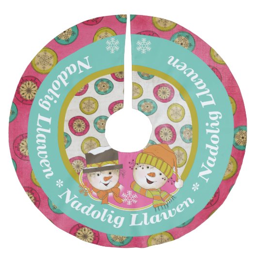 雪だるまナドリグローエンホリデーツリースカート ブラッシュドポリエステルツリースカート (正面)