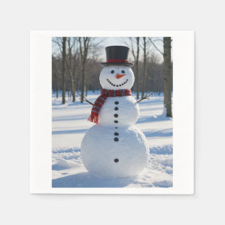 雪だるまナプキン スタンダードカクテルナプキン