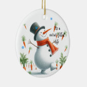 雪だるまニンジン充填寿命 セラミックオーナメント (右)