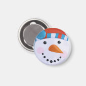 雪だるまニンジン鼻ウィンタークリスマス マグネット (正面/裏面)