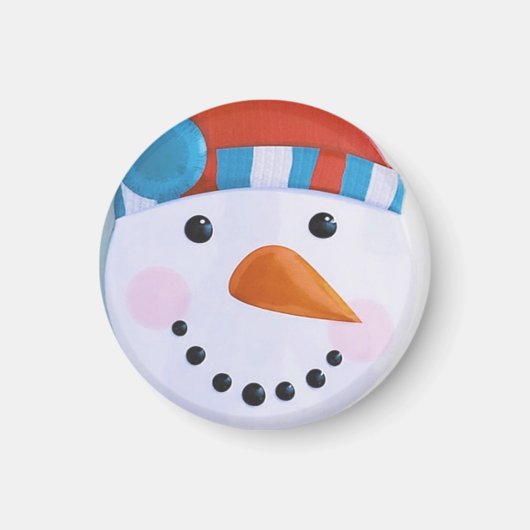 雪だるまニンジン鼻ウィンタークリスマス マグネット (正面)