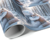 雪だるまハグキツネ ラッピングペーパー (ロールコーナー)