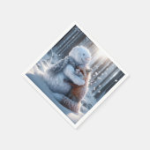 雪だるまハグAキツネ スタンダードカクテルナプキン (角)