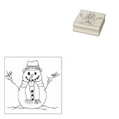 雪だるまハットスカーフバーズスノーイラストレーションスケッチ ラバースタンプ (押印)