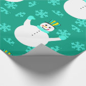 雪だるまハッピーニューイヤー包装紙 ラッピングペーパー (角)