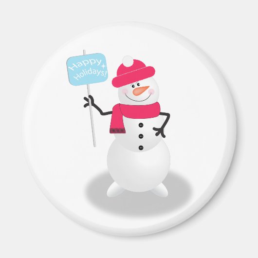 雪だるまハッピーホリデイズ マグネット (正面)
