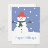 雪だるまハッピーホリデーズクリスマス シーズンポストカード (正面/裏面)
