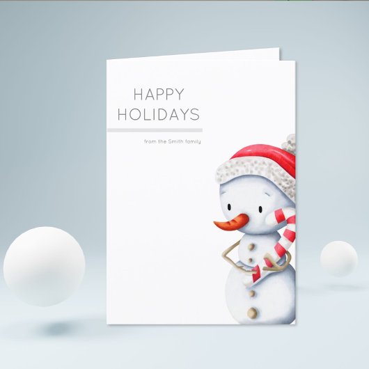 雪だるまハッピーホリデーズザファミリークリスマス シーズンカード
