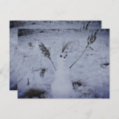 雪だるまハッピー顔フォトポストカード ポストカード (正面/裏面)