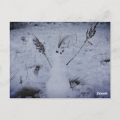 雪だるまハッピー顔フォトポストカード ポストカード (裏面)