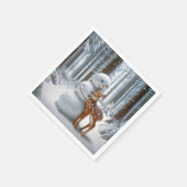 雪だるまハングアファウン スタンダードカクテルナプキン (角)